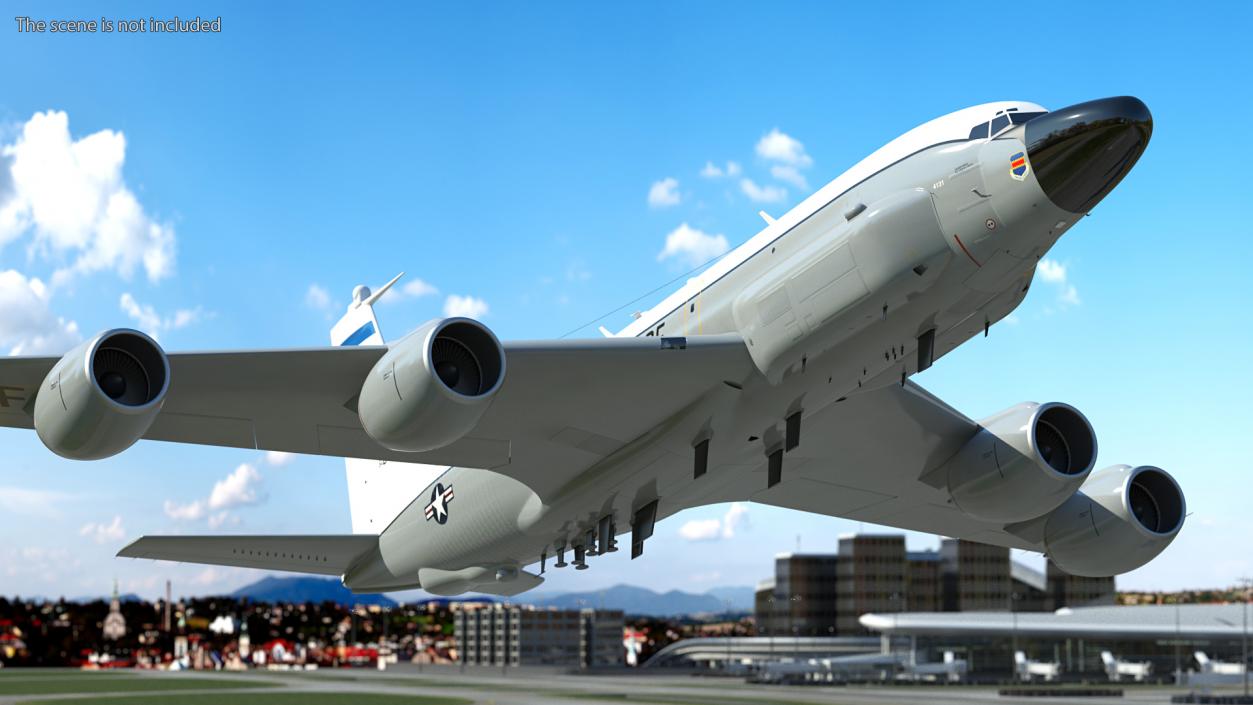 3D Boeing RC-135W Rivet Joint Rigged model