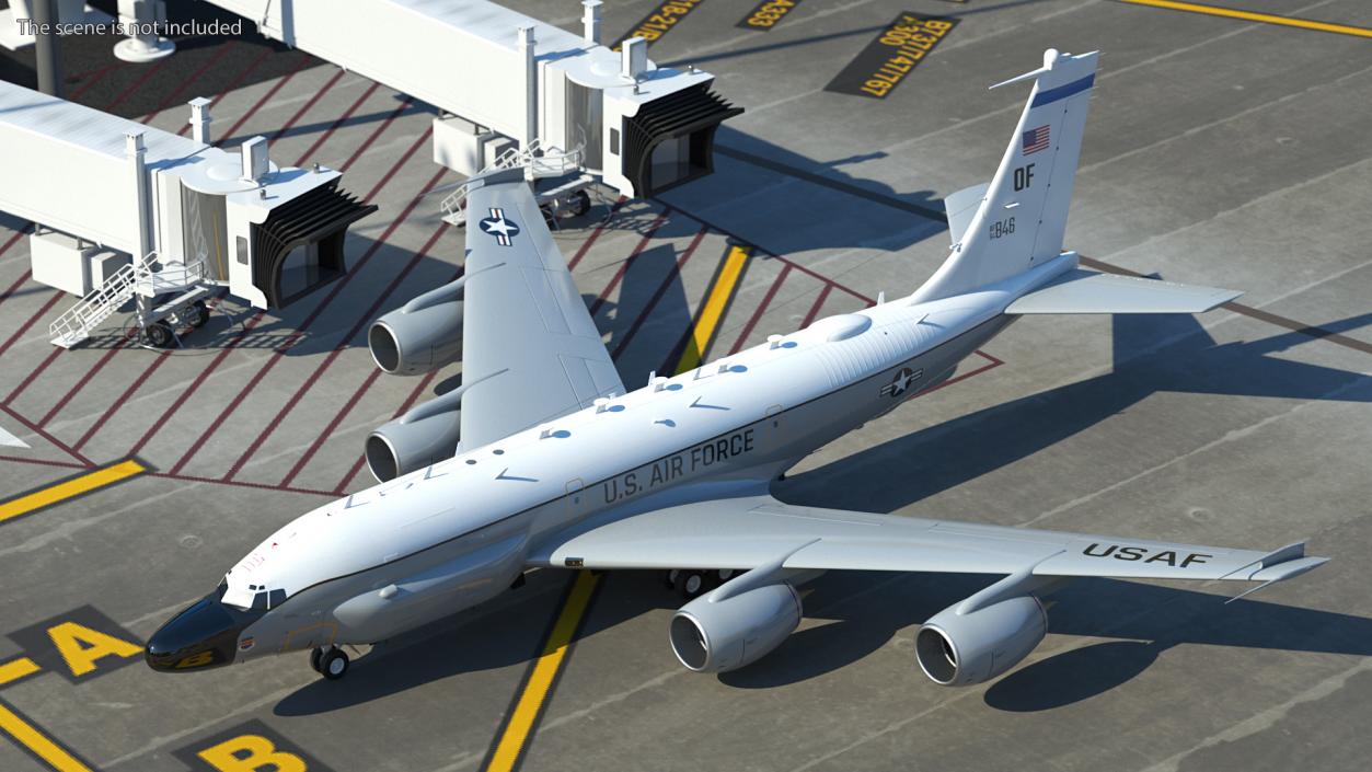 3D Boeing RC-135W Rivet Joint Rigged model