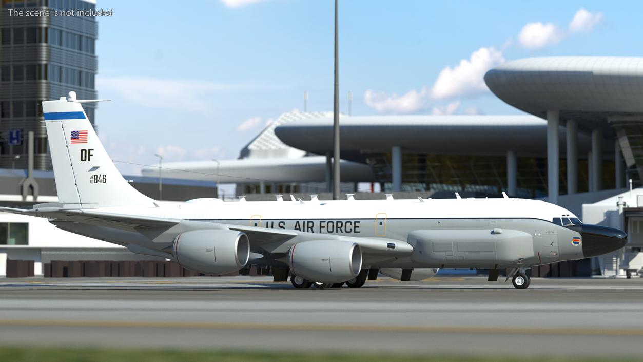 3D Boeing RC-135W Rivet Joint Rigged model