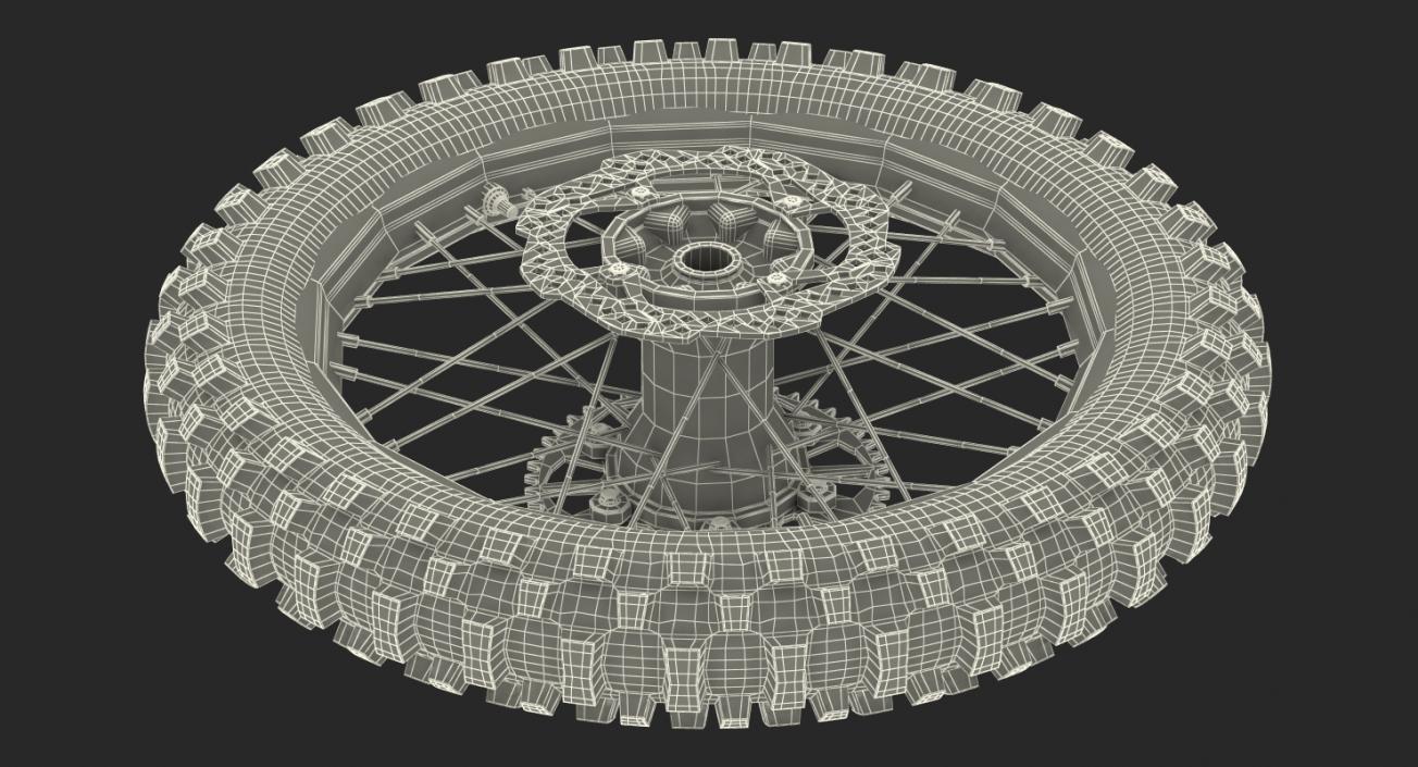 3D Motocross Motorcycle Rear Wheel