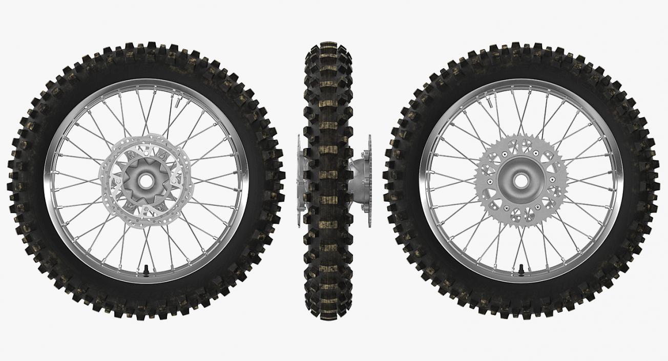 3D Motocross Motorcycle Rear Wheel