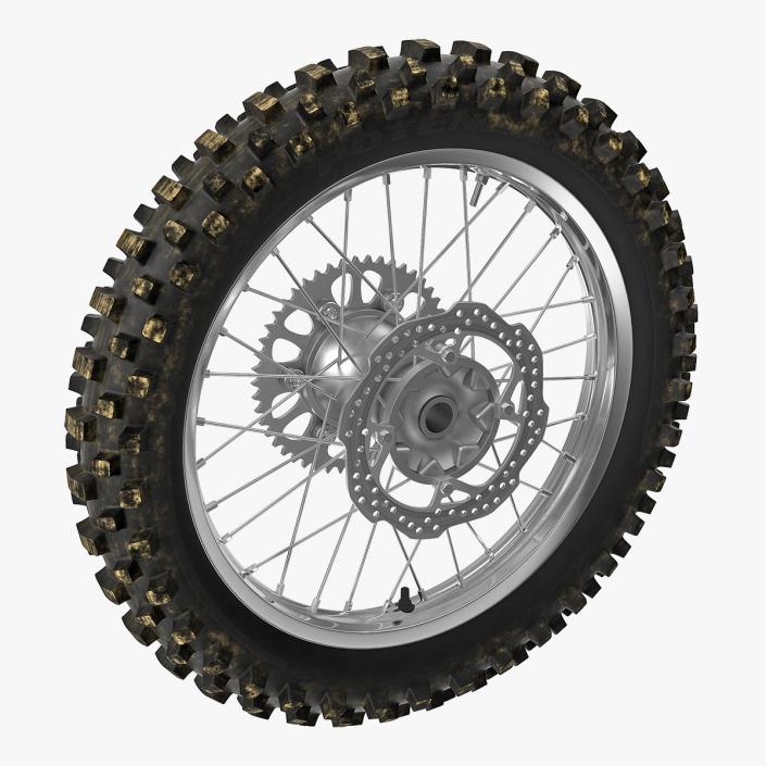 3D Motocross Motorcycle Rear Wheel