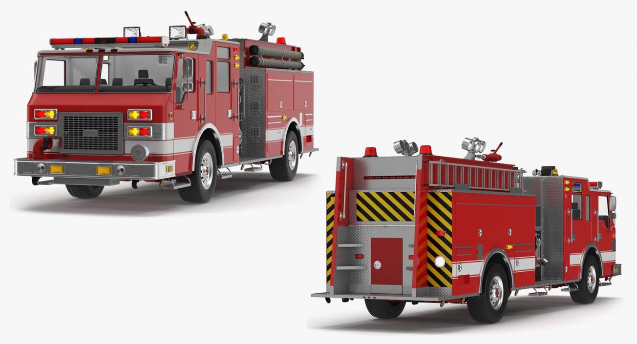 3D Rigged Fire Trucks Collection 7