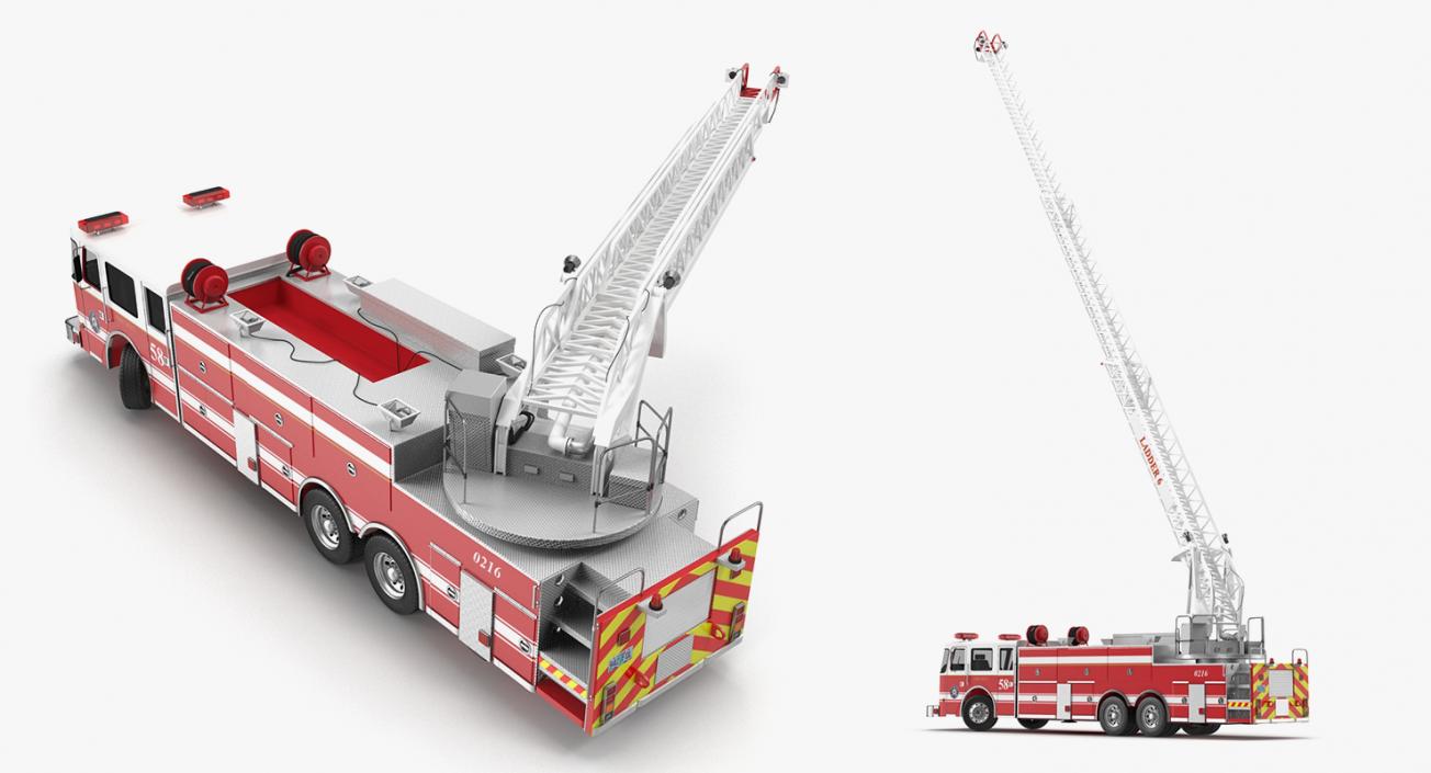 3D Rigged Fire Trucks Collection 7