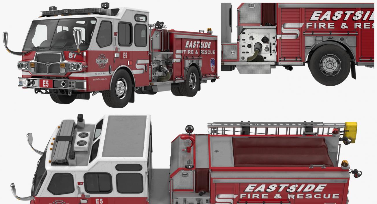 3D Rigged Fire Trucks Collection 7