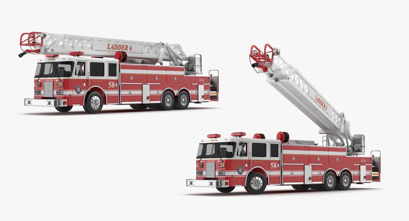 3D Rigged Fire Trucks Collection 7