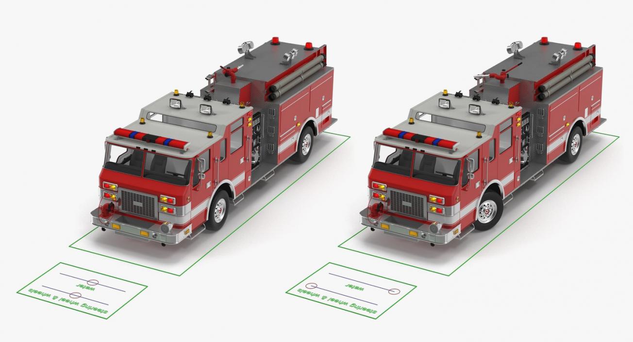 3D Rigged Fire Trucks Collection 7