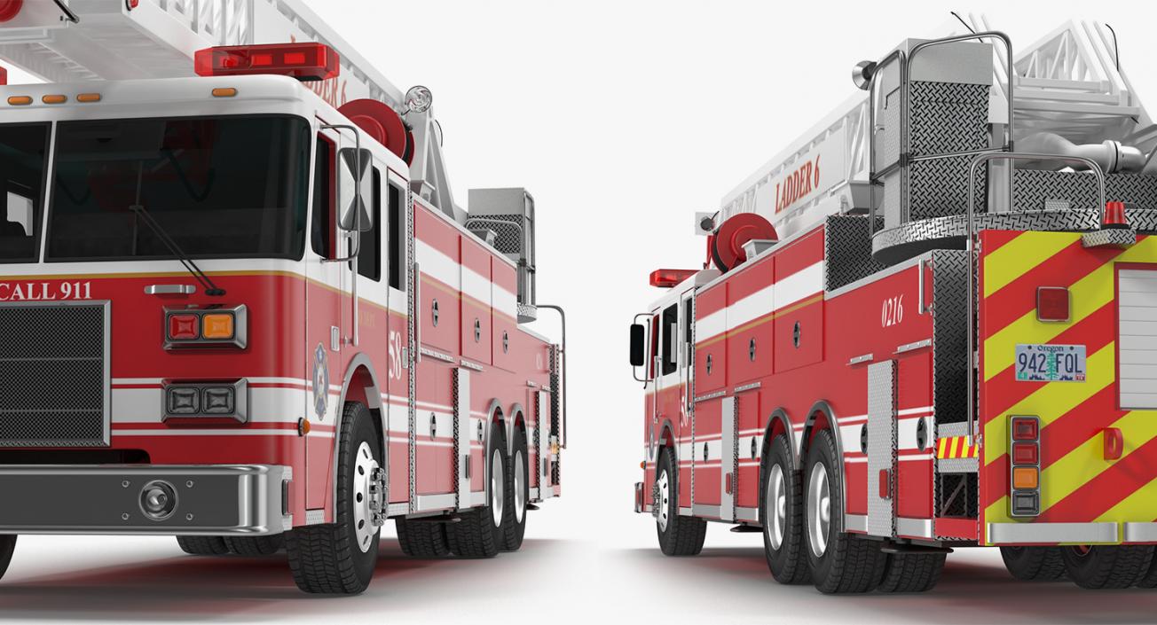 3D Rigged Fire Trucks Collection 7