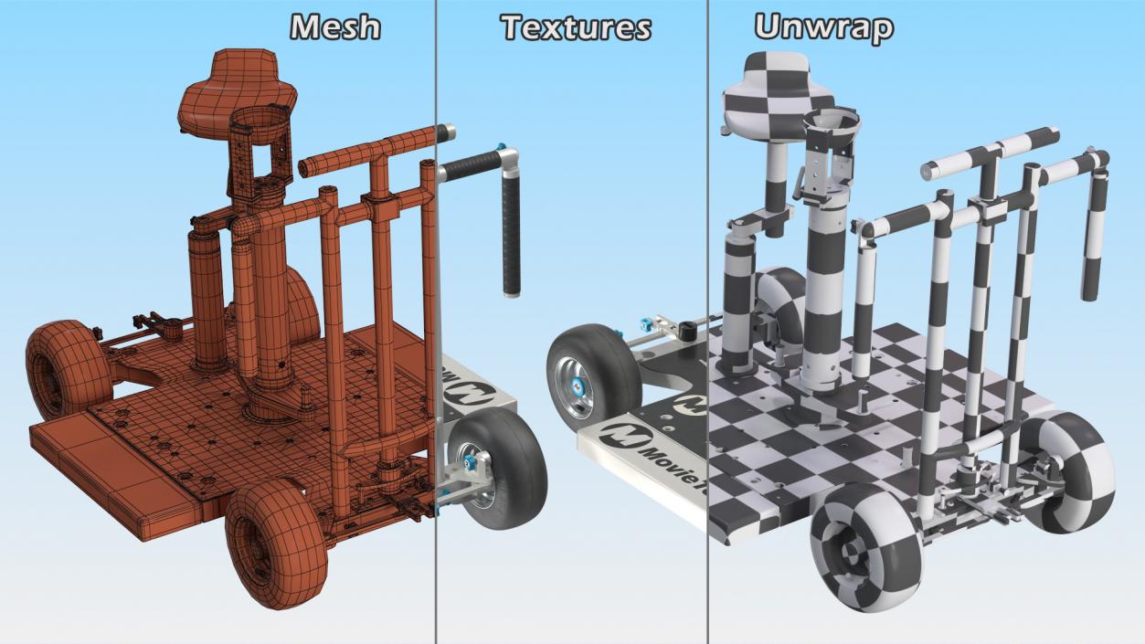 3D MovieTech 4x4 Dolly with Seat Rigged