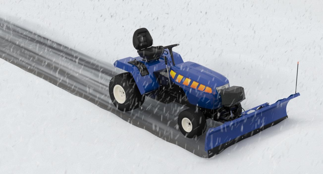 Tractor with Snow Plow 3D