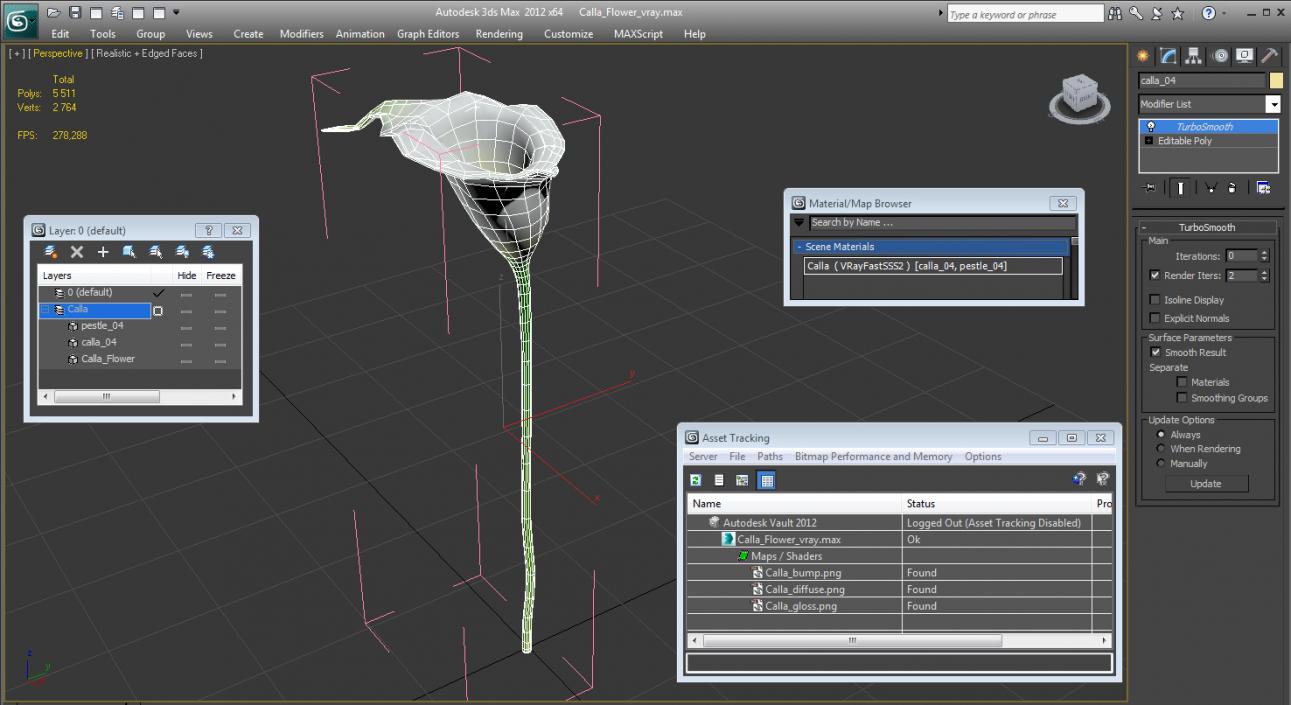 Calla Flower 3D