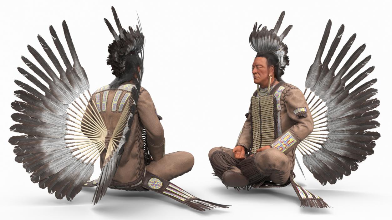 3D model Lodge and American Indian