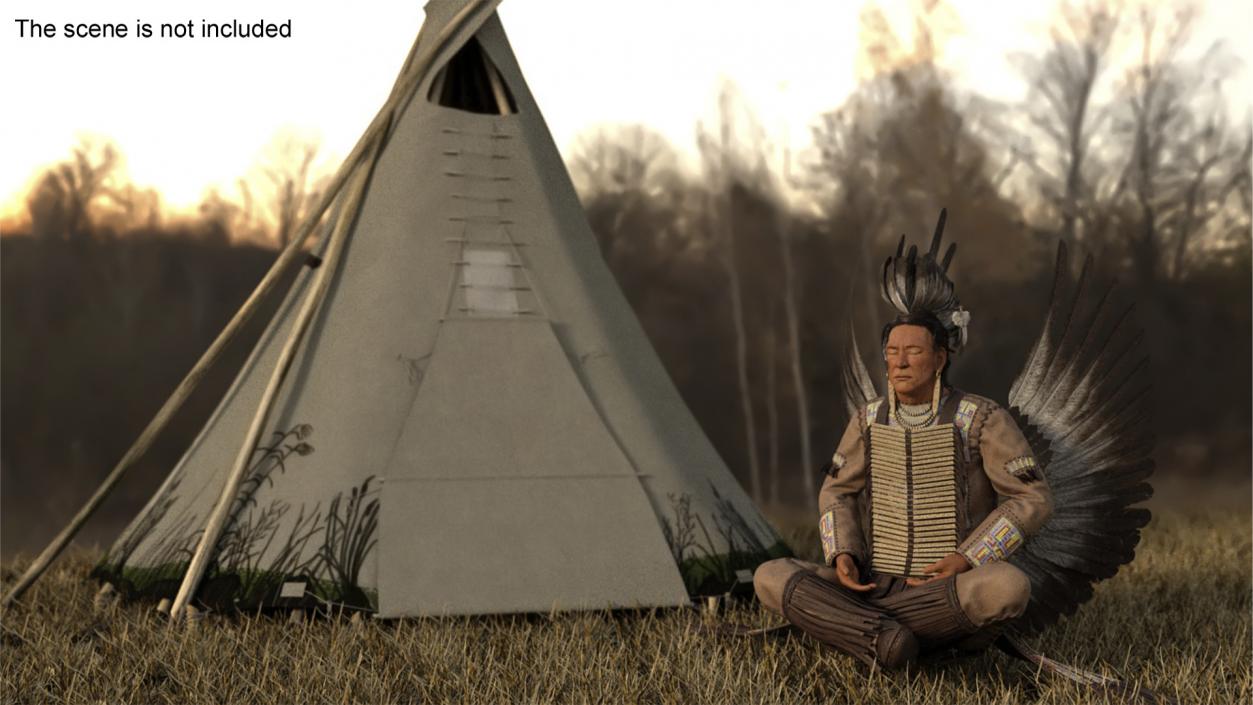 3D model Lodge and American Indian