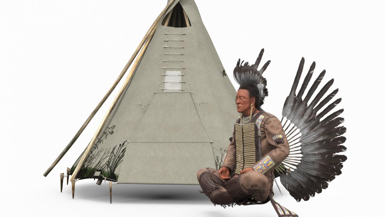 3D model Lodge and American Indian