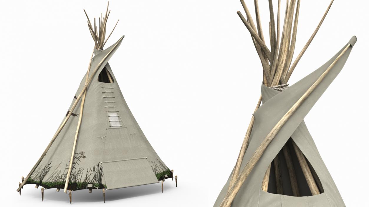 3D model Lodge and American Indian