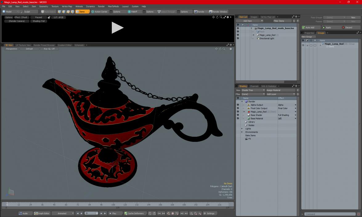 Magic Lamp Red 3D model