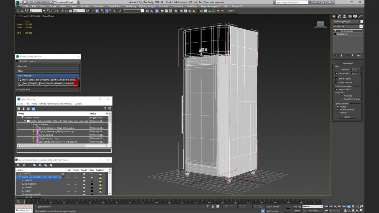 3D Cooled Lab Incubator 570L with Test Tubes