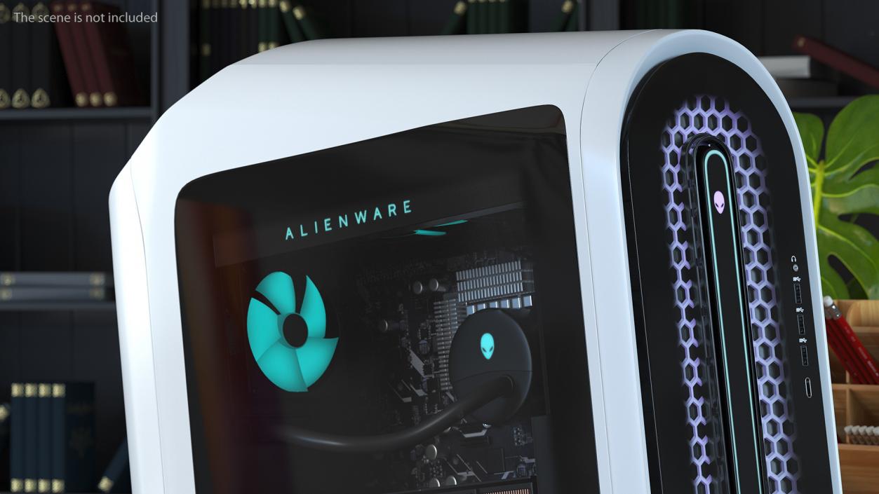 Alienware Aurora Gaming Desktop White 3D