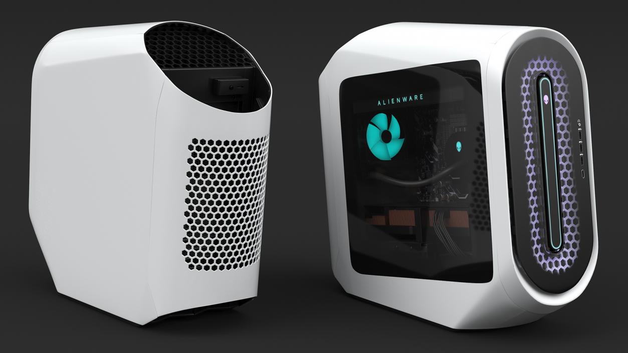 Alienware Aurora Gaming Desktop White 3D