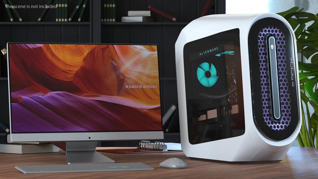 Alienware Aurora Gaming Desktop White 3D