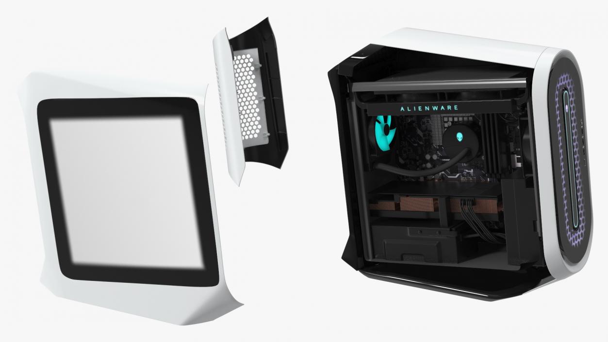 Alienware Aurora Gaming Desktop White 3D