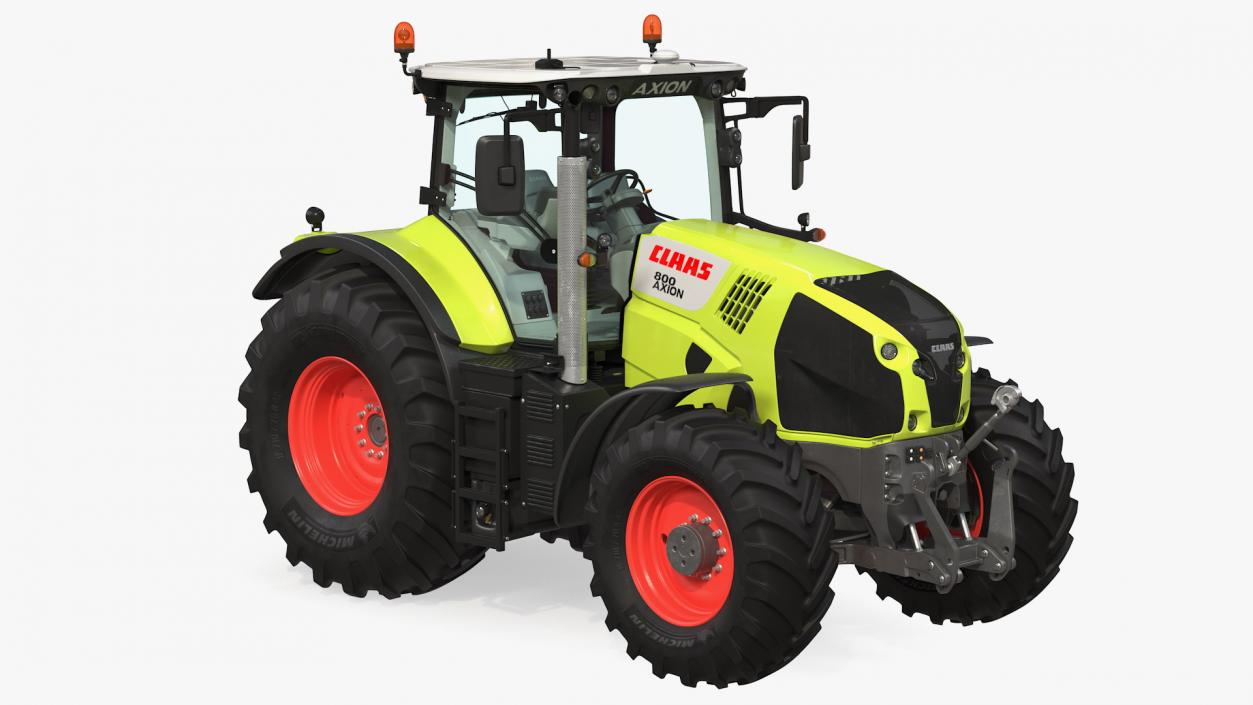 3D model Claas Axion 800 with Maupu 18t Trailer Rigged