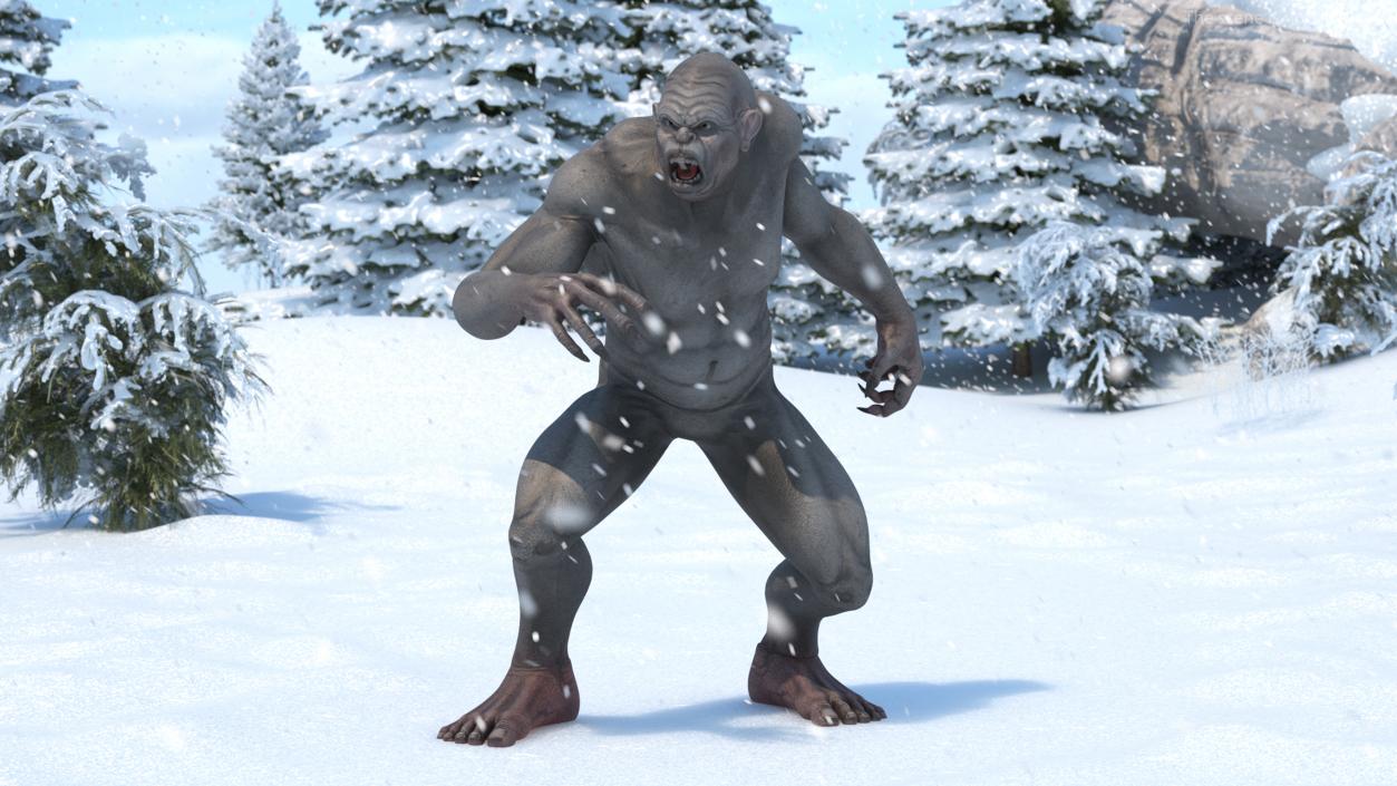 3D model Grey Ogre Aggressive