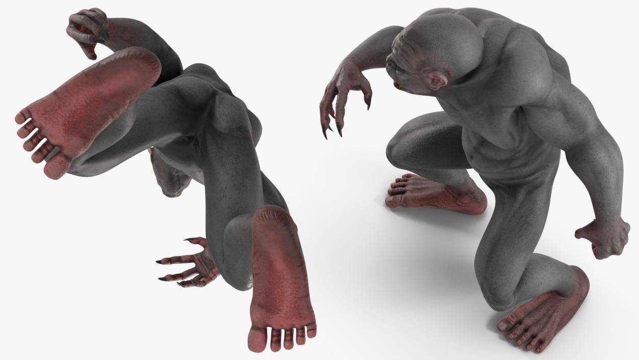 3D model Grey Ogre Aggressive