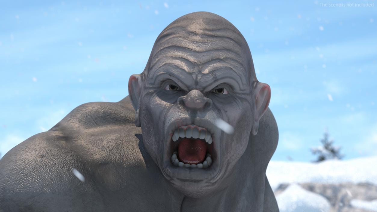 3D model Grey Ogre Aggressive