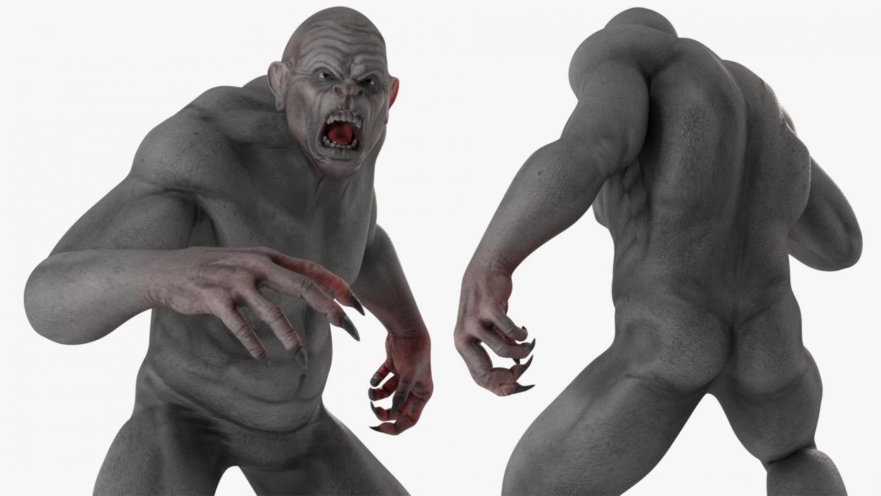 3D model Grey Ogre Aggressive