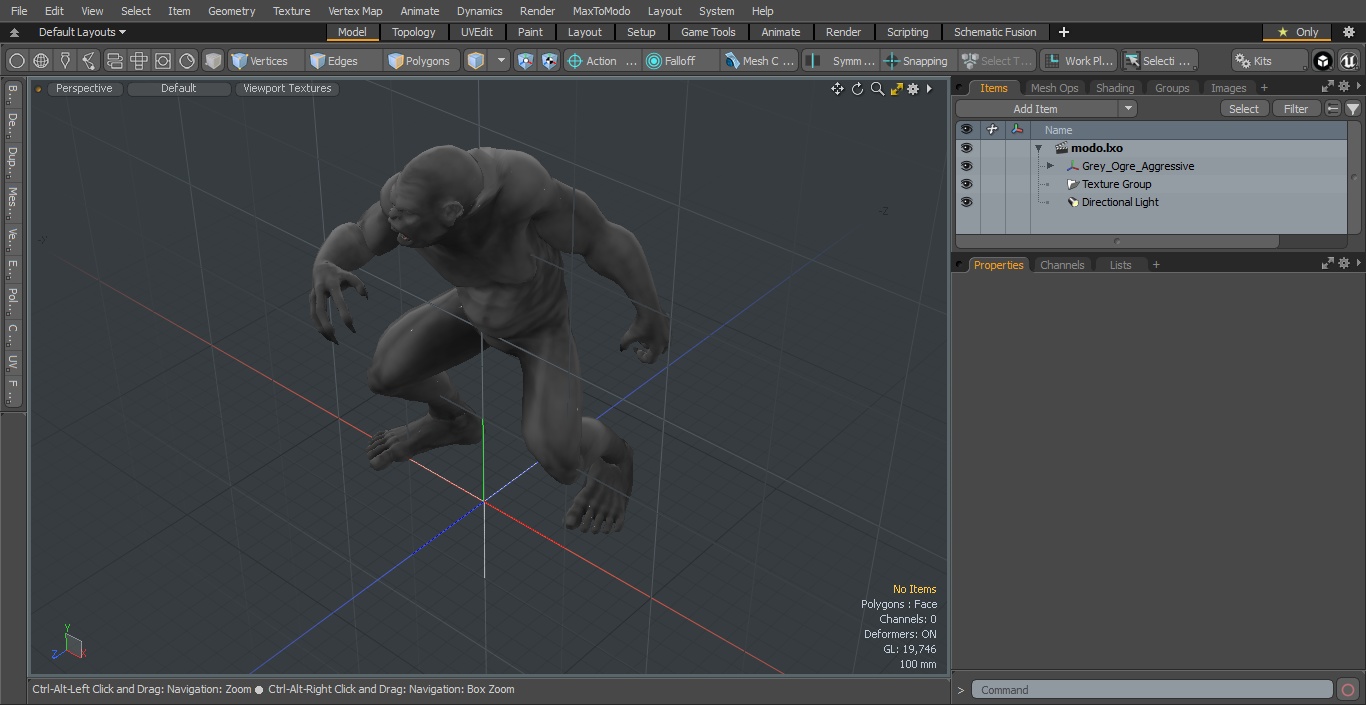 3D model Grey Ogre Aggressive