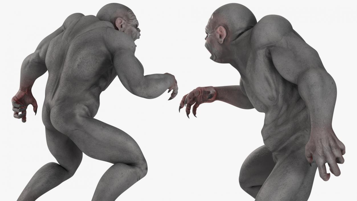 3D model Grey Ogre Aggressive