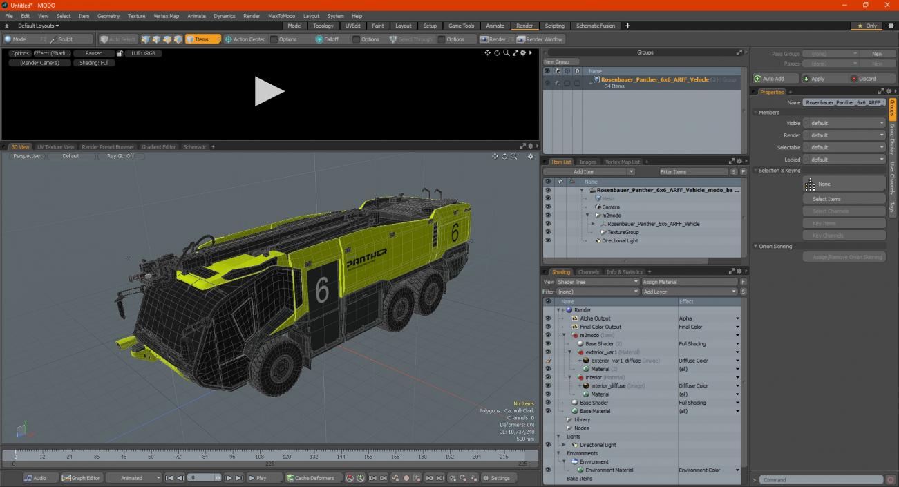 3D model Rosenbauer Panther 6x6 ARFF Vehicle