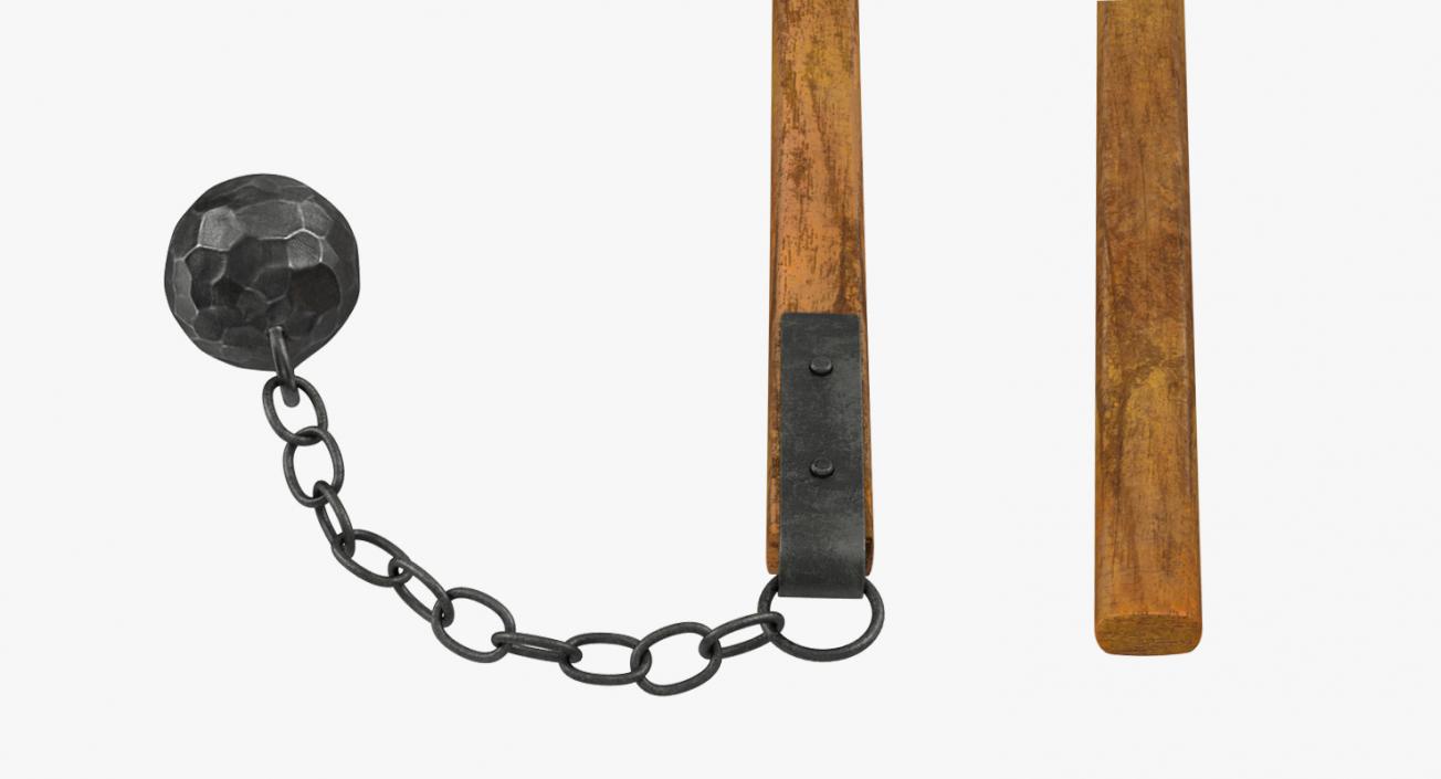 Medieval Flail with Ball and Chain 3D model