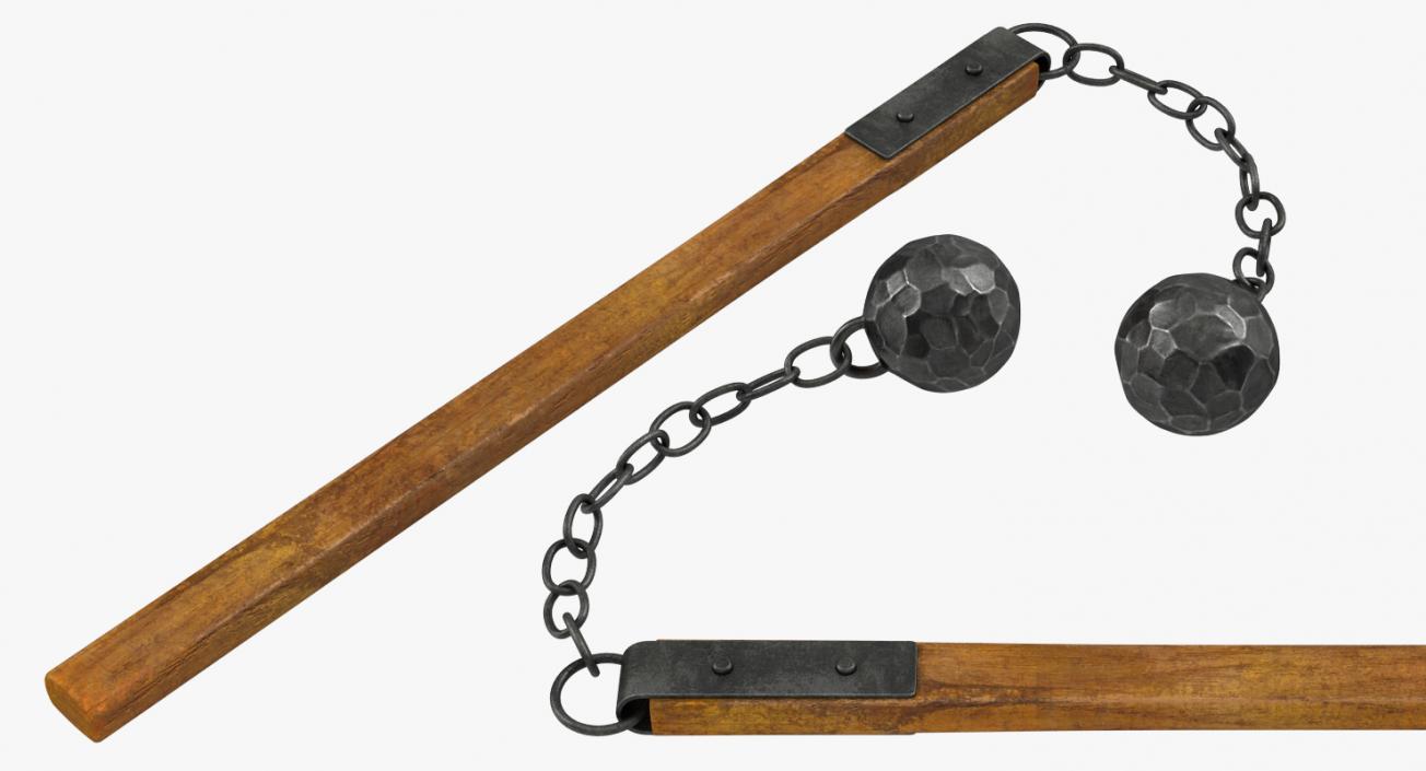 Medieval Flail with Ball and Chain 3D model