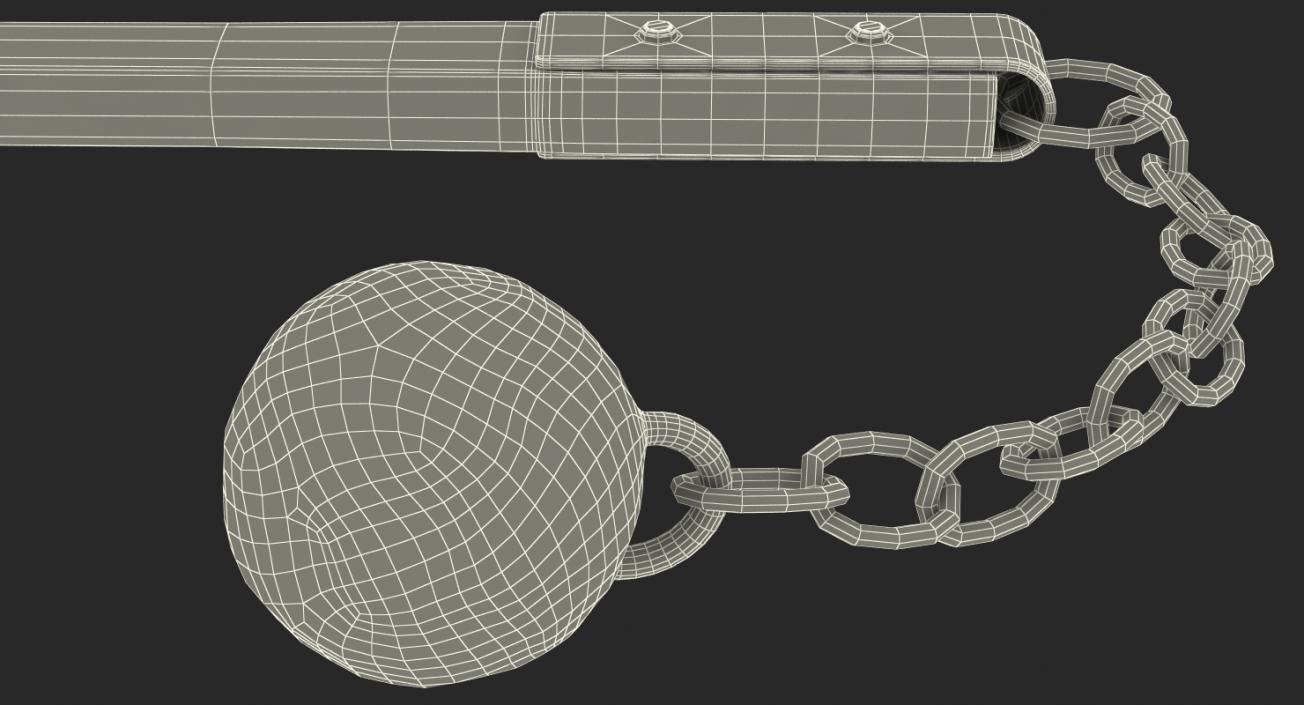 Medieval Flail with Ball and Chain 3D model