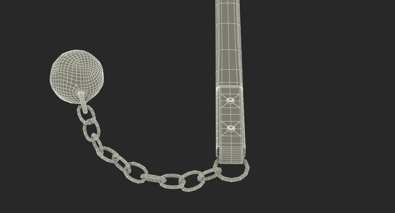 Medieval Flail with Ball and Chain 3D model