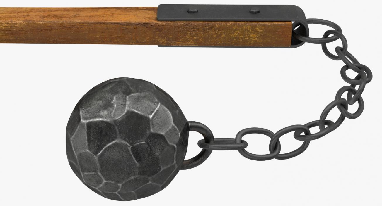 Medieval Flail with Ball and Chain 3D model