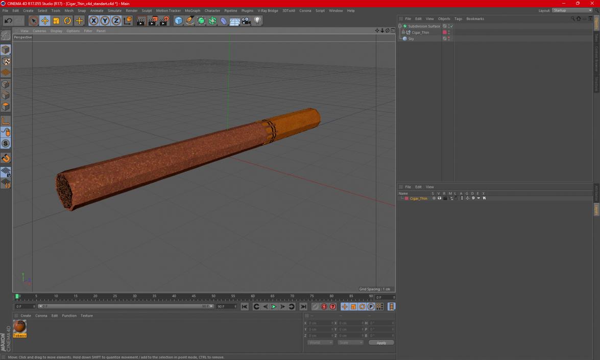 3D model Cigar Thin