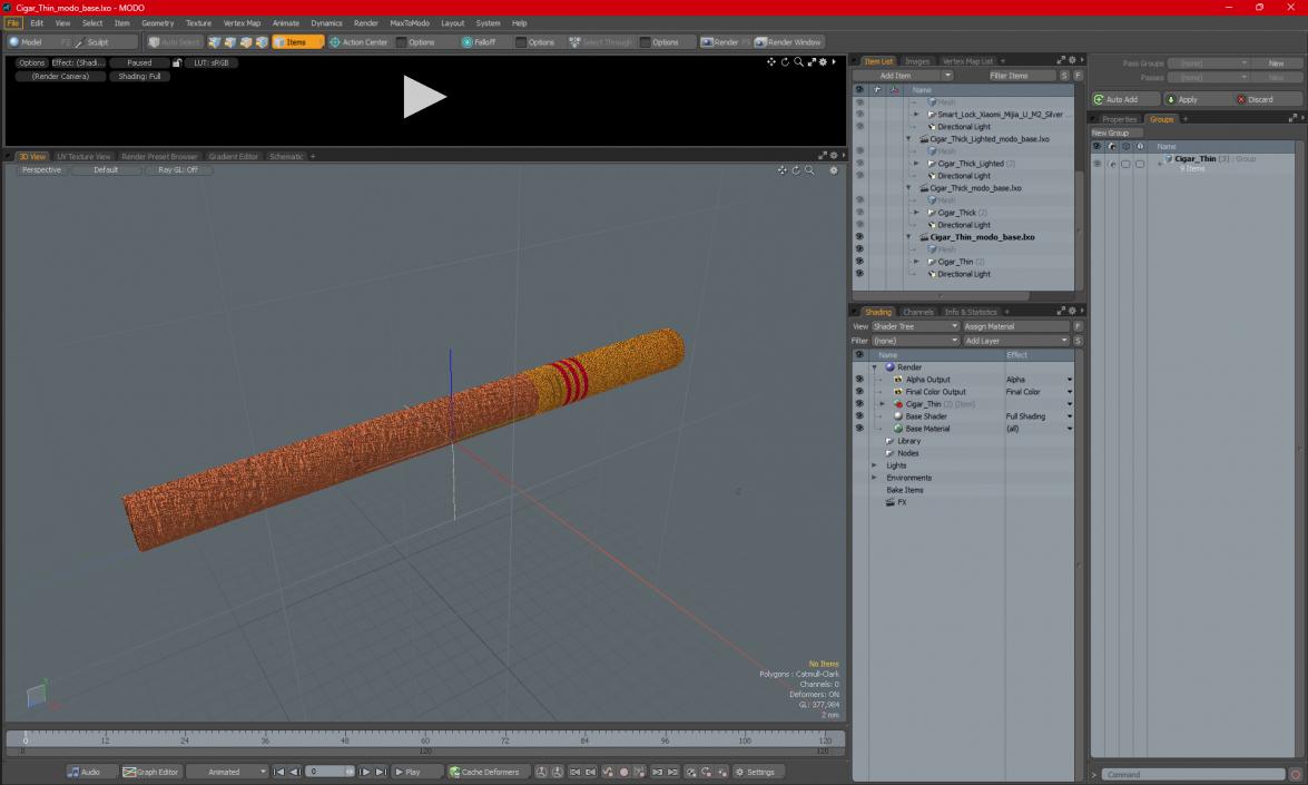 3D model Cigar Thin