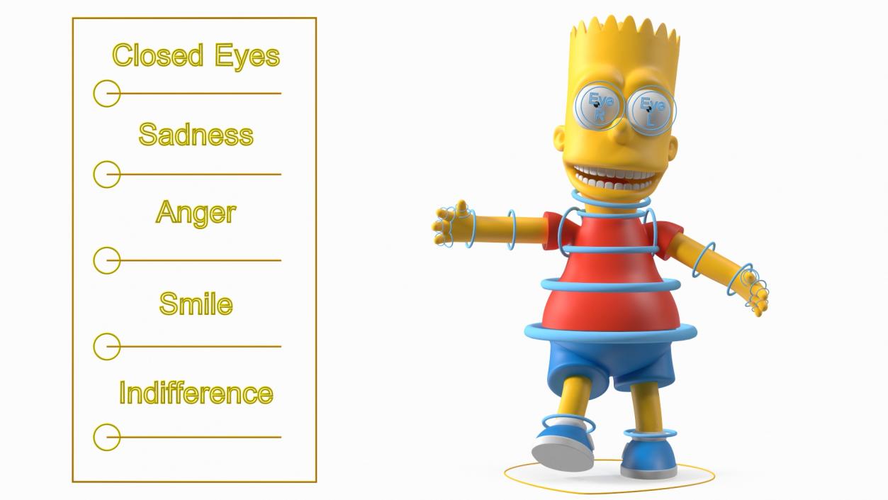 3D Bart Simpson Character Rigged for Maya model