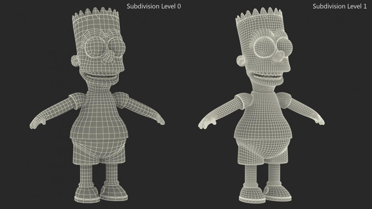 3D Bart Simpson Character Rigged for Maya model