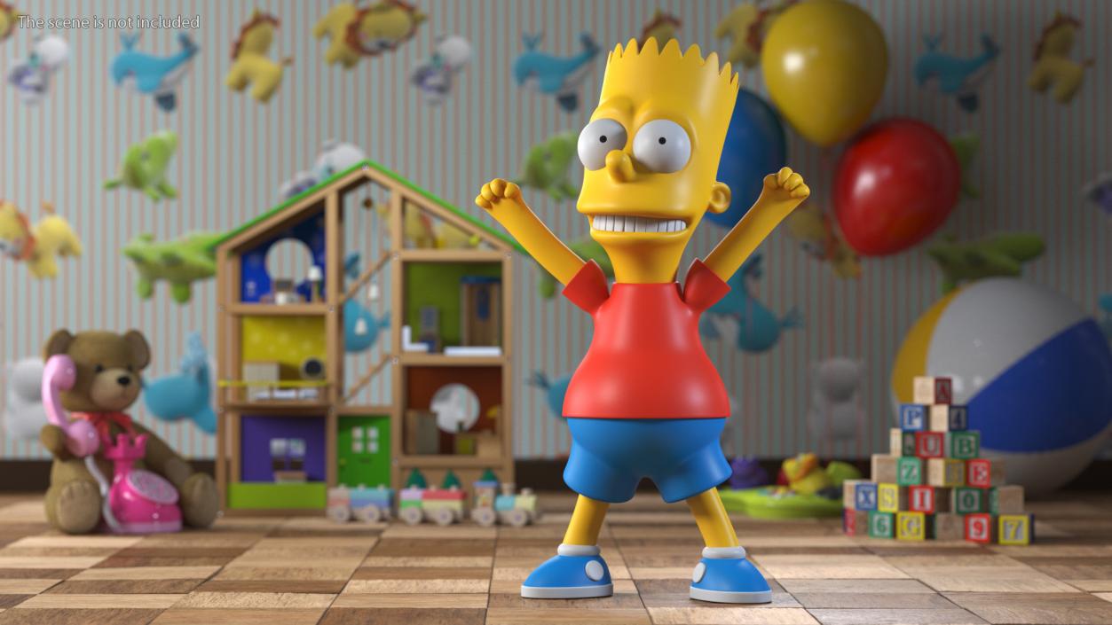 3D Bart Simpson Character Rigged for Maya model