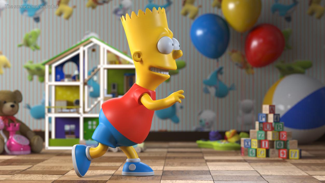 3D Bart Simpson Character Rigged for Maya model