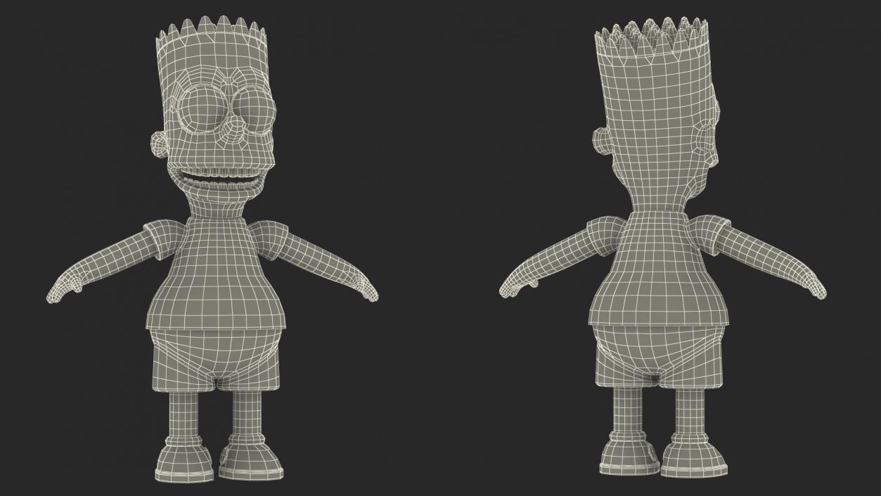 3D Bart Simpson Character Rigged for Maya model