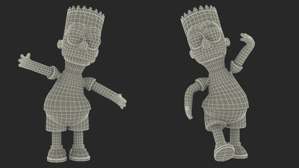 3D Bart Simpson Character Rigged for Maya model