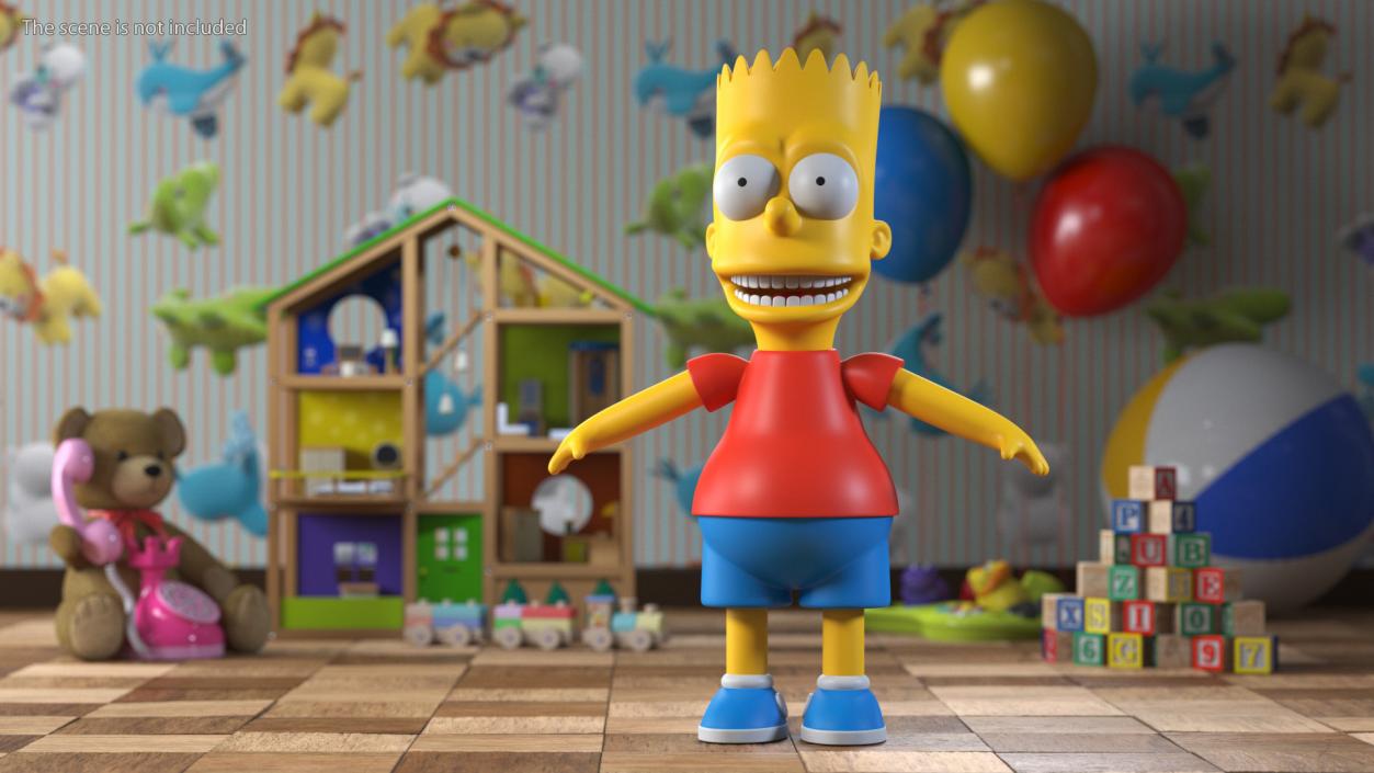 3D Bart Simpson Character Rigged for Maya model