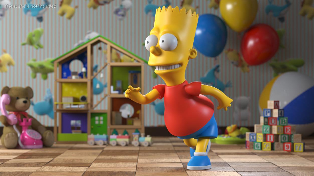 3D Bart Simpson Character Rigged for Maya model