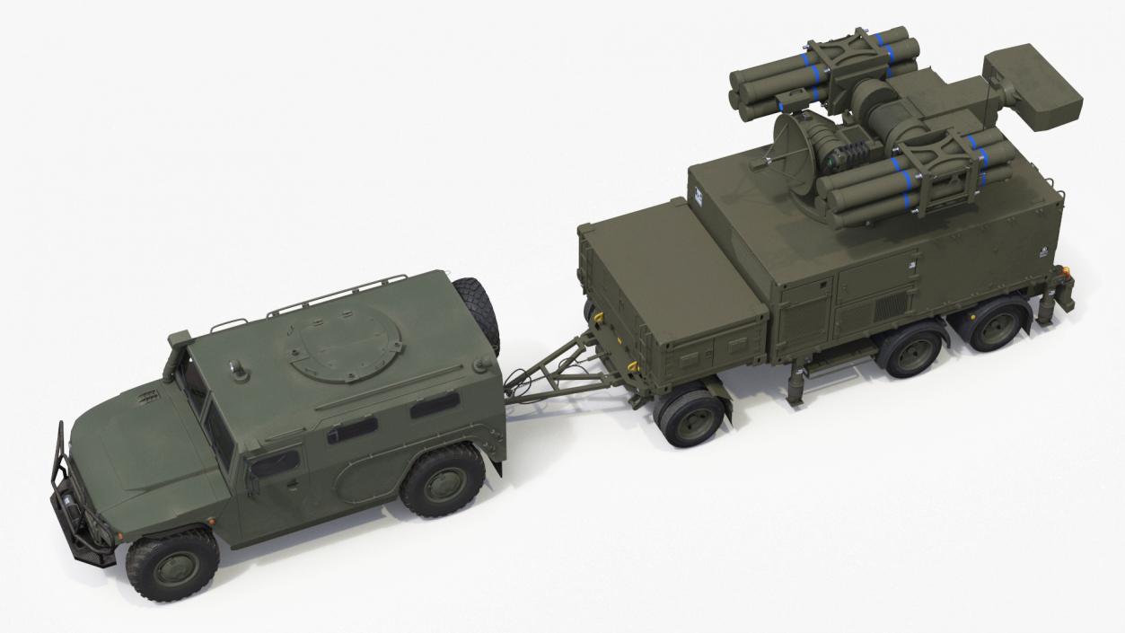 Military Truck with Missile System Crotale NG Rigged 3D