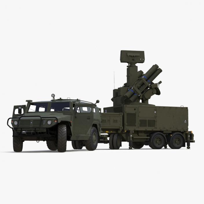 Military Truck with Missile System Crotale NG Rigged 3D